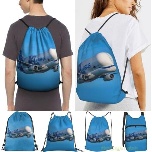 Men Outdoor Travel Drawstring Backpack Bags New Airbus Beluga Xl Supertransporter Women Sports Travel Bag Fitness Swimming Bag