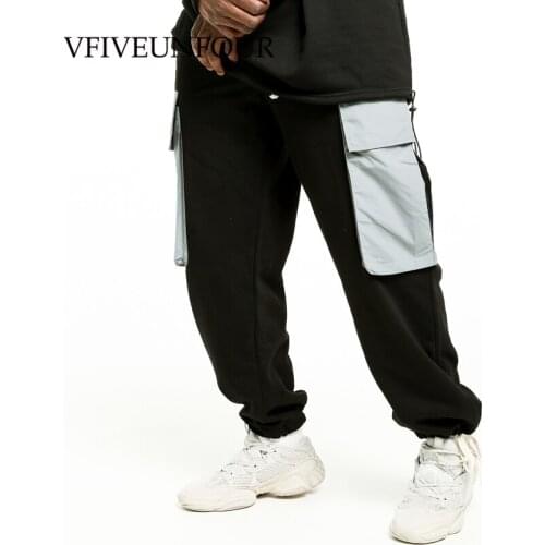VFIVE UNFOUR Men Sweatpants 2020 New Pocket Patchwork Hip Hop Pant Black Sweatpant Baggy Sweatpants For Boy Man Joggers Trouser