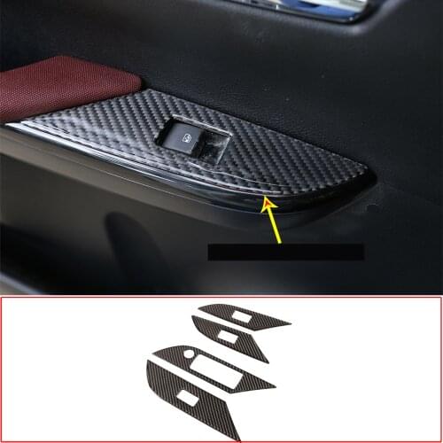For 2015-2021 Toyota Hilux real carbon fiber (soft) glass lift switch stickers car interior modification accessories