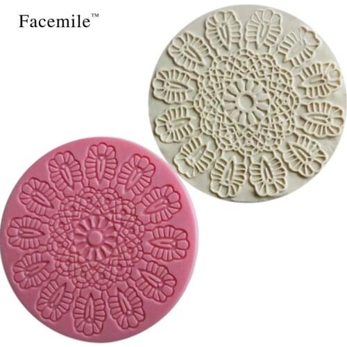 2017 New 1PCS Round Flowers Shape Cake Mold Cake Decorating Tools Mold Silicone Mold Fondant Silicone Decoration Mold Lace Cake
