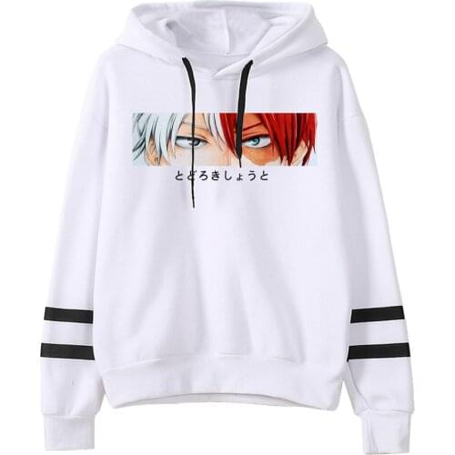 2021 Japanese Anime My Hero Academia Around Hooded Autumn Long Sleeves Shoto Todoroki Eyes Anime Clothes Cool Hoodies