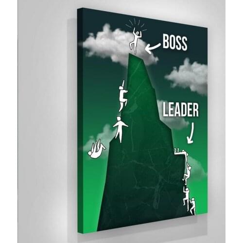 Modern Office Wall Art Boss Vs Leader Painting Success Canvas Posters Tableau Mural Picture Canvas Prints Waterproof Unframed