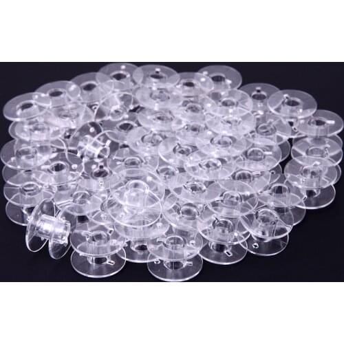 50Pcs/lot Plastic Empty Bobbins Transparent Sewing Machine Spools for Home Sewing Threads Bobbins Accessories