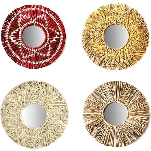 Wall Mirrors For Living Room Woven Handmade Makeup Mirror For Bathroom Bedroom #W0