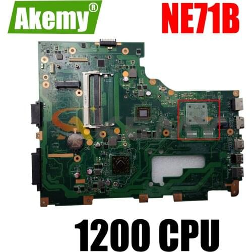 AKEMY Tested NBC1U11002 EG70BZ Laptop Motherboard for Gateway NE71B 1200 CPU on board integrated DDR3