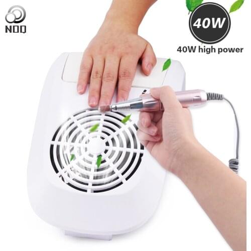 NOQ 40W Nail Dust Suction Collector Vacuum Cleaner Manicure Machine 2 Fans Dust Collection Bags Nail Art Equipment Salon Tools