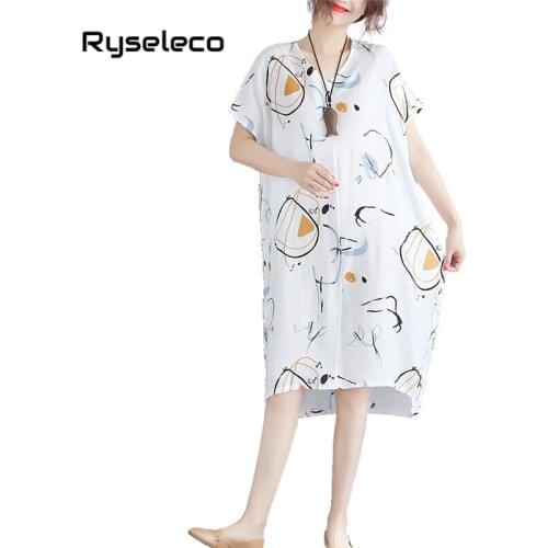 Летние платья из льна Ryseleco China At AliExpress