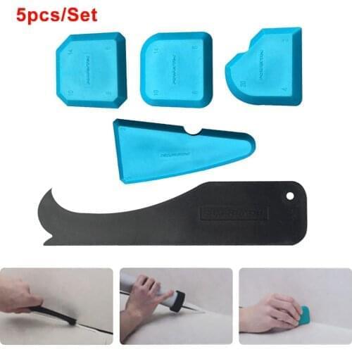 5PCS Window Door Glass Silicone Cement Scraper Tool Silicone Sealant Spreader Spatula Scraper Cement Removal Tool Kit