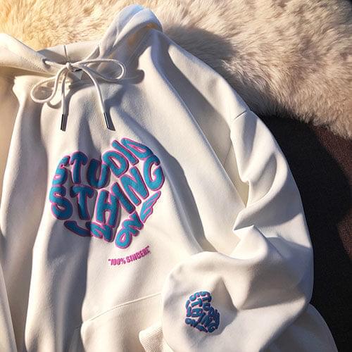 Spring and Autumn New Girls Hooded Sweater Printed Long Sleeve Sweatshirts Vintage Harajuku Hoodie
