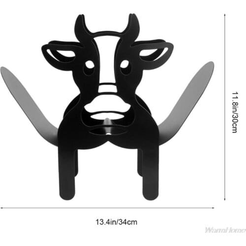 Black Cow Toilet Roll Paper Holder Free-Standing Bathroom Tissue Storage Gift M25 21 Dropshipping