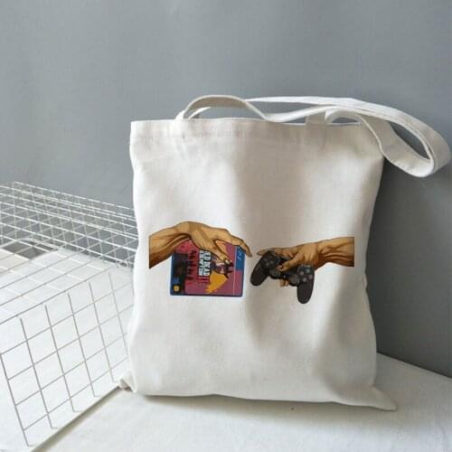 Funny Large Capacity Messenger Bag Casual Handbag Ulzzang Women Bag Purse Fashion New Michelangelo Printed Shopping Canvas Bags