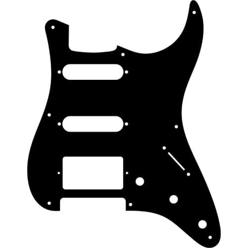 Pleroo Guitar Parts - For US 57' 8 mounting Screw Hole Standard St Hss strat Guitar pickguard 1Ply Black