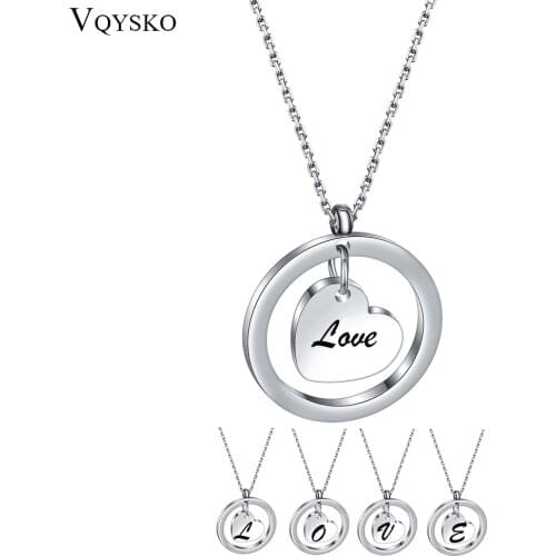 Free Engraved Love Letter Necklaces Women Jewelry Stainless Steel Statement Necklace For Gifts Party Accessories Choker Collar