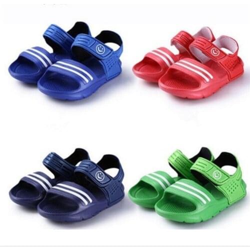 Baby Kids Boys Girls Summer Beach Sandals Shoes Toddler Children Casual Closed Toe Beach Pool Flat Slip-On Slipper Shoes
