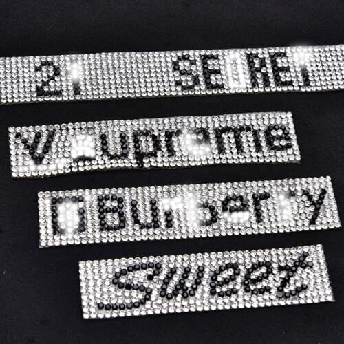 10pcs Sparkling Rhinestone Five-Pointed Letter Design Patches Sequin Shoes Hats Bags Iron On Crystal Applique Motifs