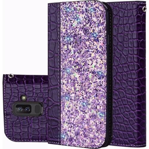 20pcs/lot Glittering Crocodile Magnetic card popular case cover for samsung galaxy J4 J6 J8 2018 leather cover case