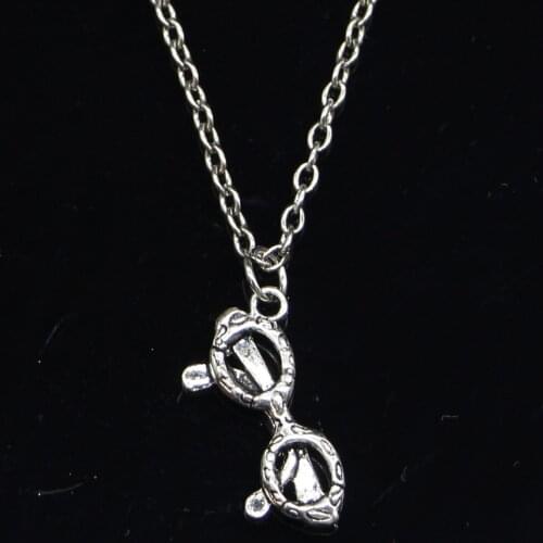 20pcs New Fashion Necklace 21x10mm sunglasses glasses Pendants Short Long Women Men Colar Gift Jewelry Choker