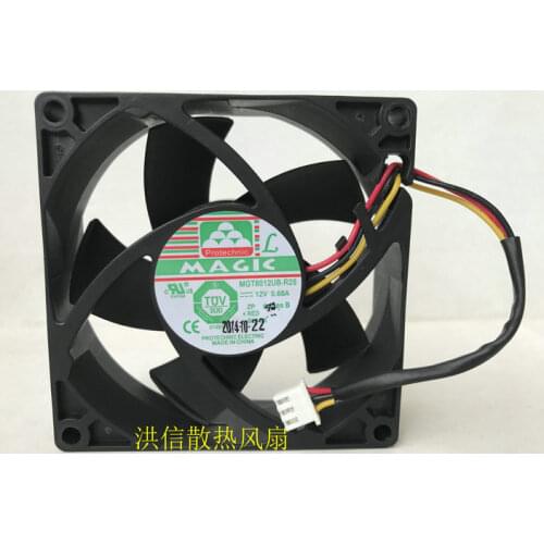 Protechnic Magic MGT8012UB-R25 DC 12V 0.66A 80x80x25mm 3-wire Server Cooling Fan