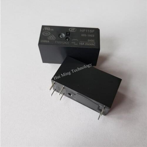 5pcs Relay HF115F-005-1HS3 HF115F-012-1HS3 HF115F-024-1HS3 250V 16A relay 6 pin relay 5V/12V/24VDC relay