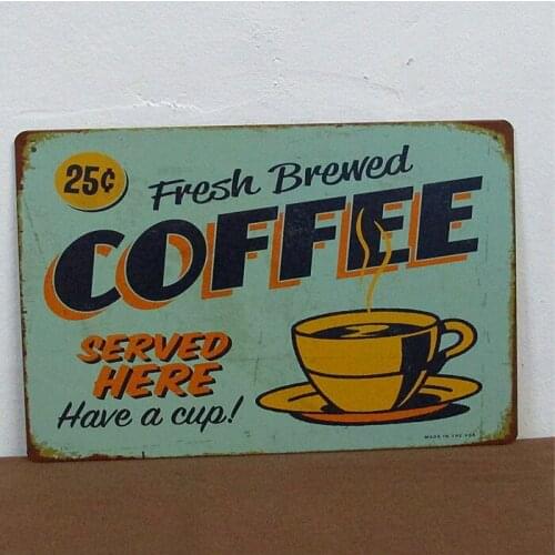 50pcs/lot Metal Sign shabby chic The Coffee iron painting Tin plate Sign Garage shop man cave Retro Metal Art Poster C-35