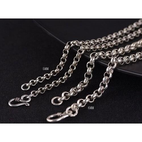 Antique Jewelry S925 Silver Ring Men And Women Collar Necklace Simple Mantra Couple Models