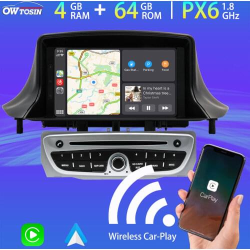 Android 10 PX6 4+64G GPS Navigation Car DVD Multimedia Player For Renault Megane 3 Renault Fluence 2009+ Wireless Carplay Radio
