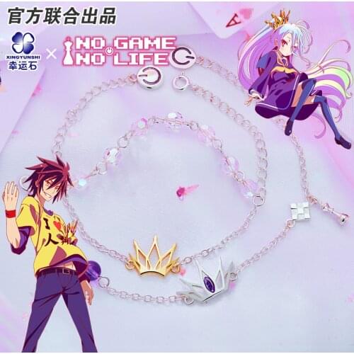 No Game No Life Sora Shiro Anime Bracelet Sterling Silver 925 Manga Role New Arrival New Trendy Action Figure Gift