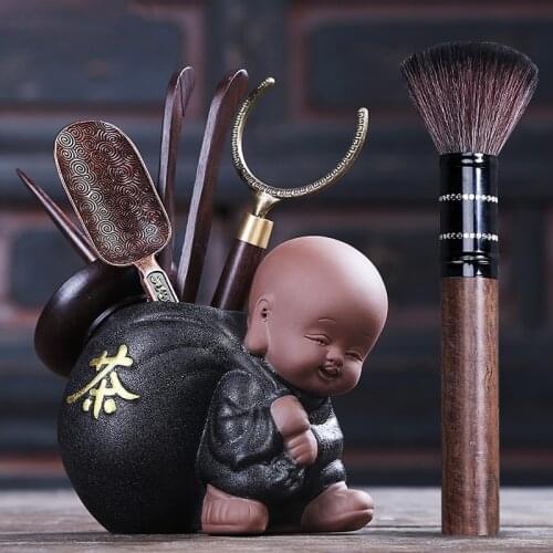 Tea Set Tea Ceremony Little Monk Tea Accessories Set Utensils Clip Needle Ceramic Cans Tea Scoop Strainers Six Gentleman Tools