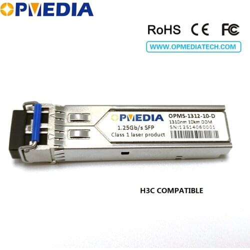 For H3C SFP-LX-SM,1.25G 1310nm 10KM SFP transceiver,1000base LX SFP optical module,DDM,LC connector,Free shipping