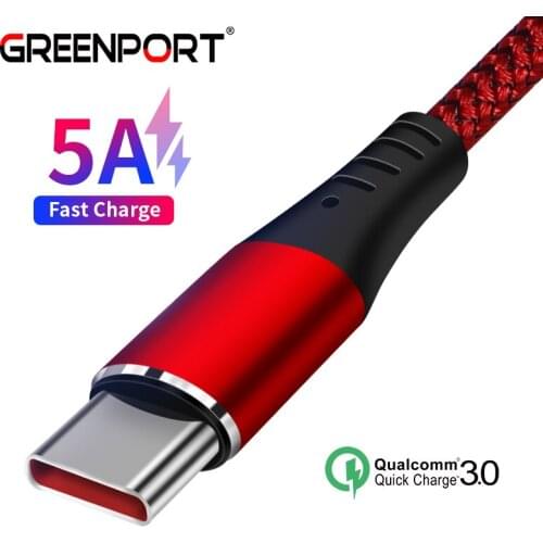 GREENPORT Mobile Phone Cables USB C Cable for Xiaomi Redmi Note 7 5A Quick Charge Sync Data USB Type C Cable for Huawei P20 Pro