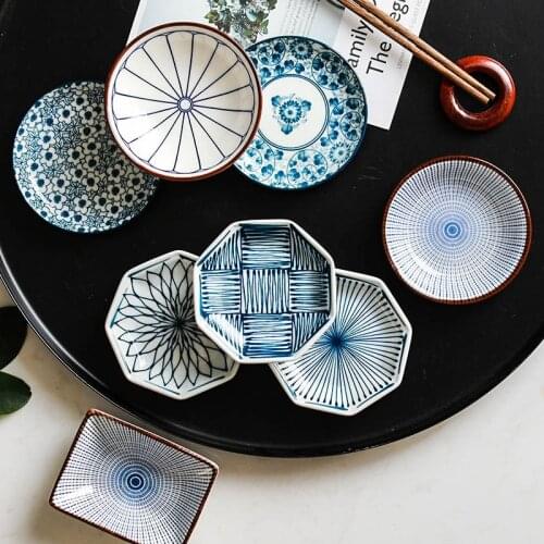 Ceramic cutlery seasoning dish dipping in ingredients square small sauce dish