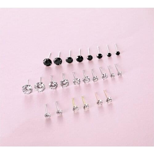 Lo Paulina Classic Round Zircon Stud Earrings 4 Prong S925 Silver 3 4 5 6 7MM For Women Gifts Joyas Bijoux Fine Jewelry 2021