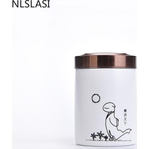 Mini ceramic tea jar with lid Sealed moisture-proof Travel portable small storage tank Household tea accessories WSHYUFEI