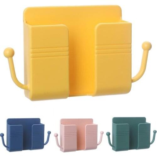 Multifunctional Wall-mounted Storage Box Punch-free ABS Home Self Adhesive Charging Cable Storage Holder for Living Room