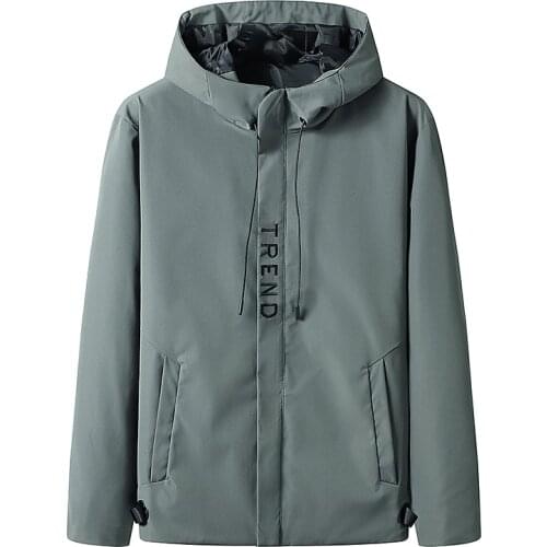 5XL Jacket Men M-5XL Fashion Spring Hooded Mens Jacket Coat Male Autumn Casual Men Outwear Youth Clothing For Man Green Black