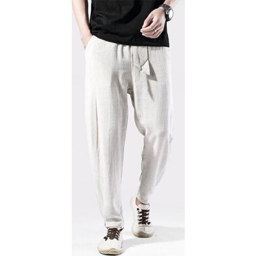 Men Summer Casual Harem Pant Streetwear Mens Sweatpants Traditional Chinese Vintage Trousers Pantalons Homme