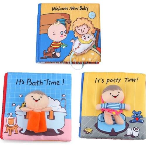 New Baby Cloth Book For Bath Potty Children Early Learning Cognitive Educational Quiet Books Cartoon Unfolding Activity Book Toy