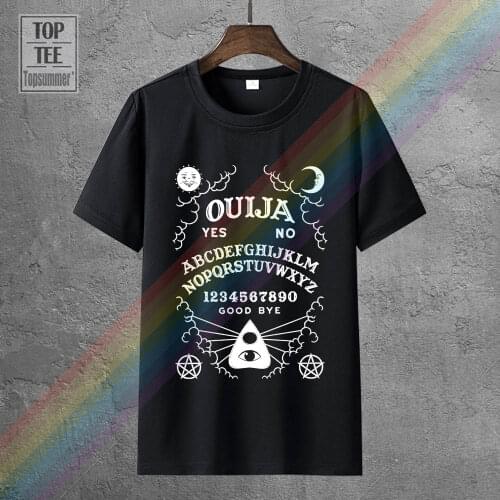 New Ouija Board T Shirt Black Kill Occult Spirit Pentagram Star Gothic Seance T Shirt Men Loose Size Tshirt