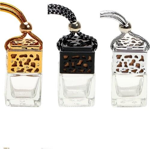 Air Freshener For Essential Oils Diffuser Empty Glass Bottle Car Hanging Perfume Rearview Mirror Ornament Fragrance Car-styling