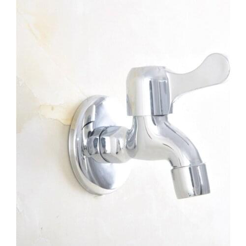 Polished Chrome Wall Mount Bathroom Mop Pool Faucet Laundry Sink Water Taps Toilet Cold Bibcock zav168
