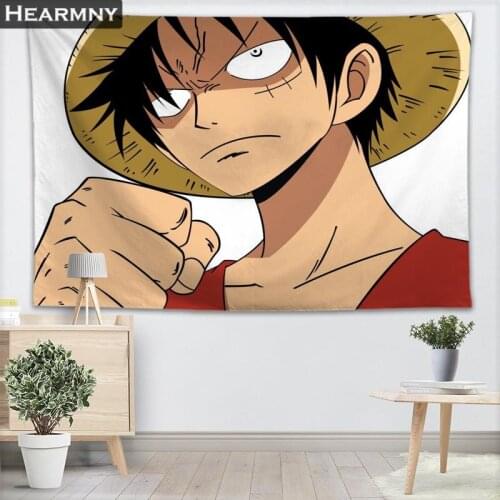 Custom Luffy Anime Wall Tapestry Home Decoration Wall Carpet Rectangular Modern Printing Fabric Yoga Mat Blanket Tapestry