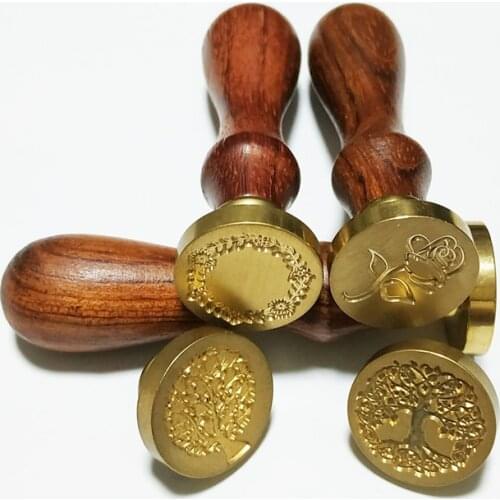 Lovely invitation envelope wax seal stamp tree flower roses and plants 25mm