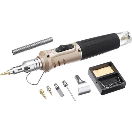 Professional Butane Gas Soldering Iron Spray Gun Kit 10 in 1 Auto Ignition Torch Tools Welding Pen Burner For Welding Equipment