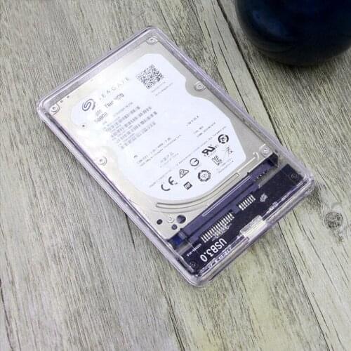 50PCS bundle package CHIPAL Transparent 2.5 inch HDD SSD Case Sata to USB 3.0 Adapter Free 5 Gbps Box Hard Drive Enclosure