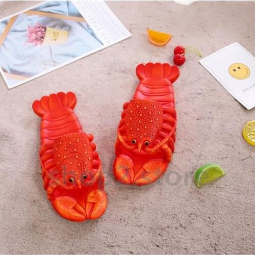 2021 New Summer Cool Slippers Children Cartoon Slippers Funny Crayfish Beach Boys And Girls New Strange Gifts