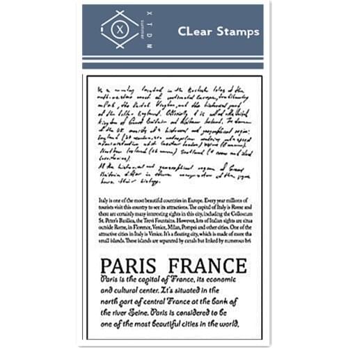 11*16cm text of Paris Transparent Clear Stamps / Silicone Seals Roller Stamp for DIY scrapbooking photo album/Card Making