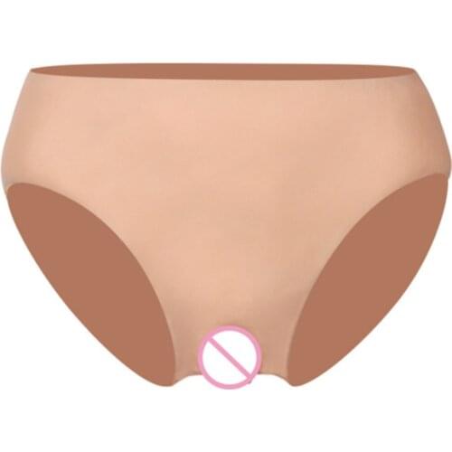 Silicone Crossdresser Panties Penetratable Vagina Boxer Briefs Men Thong be Feminine Transgender Shemale Gaff Soft Tits