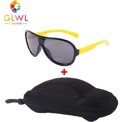Oversized Sunglasses Polarized Children Sun Glasses Case Colored Lenses Boys Girls Soft Big Frame Sunglass Baby Eyewear Sports