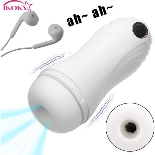 Penis Sucking Stimulator Vagina Real Pussy Sex Toys For Men With Earphone Male Masturbation Cup 10+6+1 Modes Vibrator