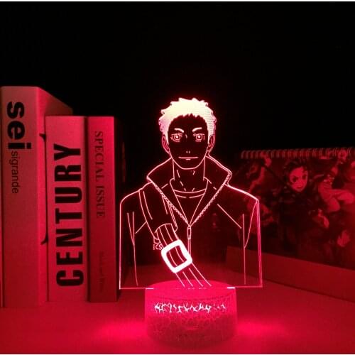 Anime Haikyuu Daichi Sawamura 3D LED Night Light White Base Light for Child Bedroom Decor Kids Birthday Gift Manga Table Lamp